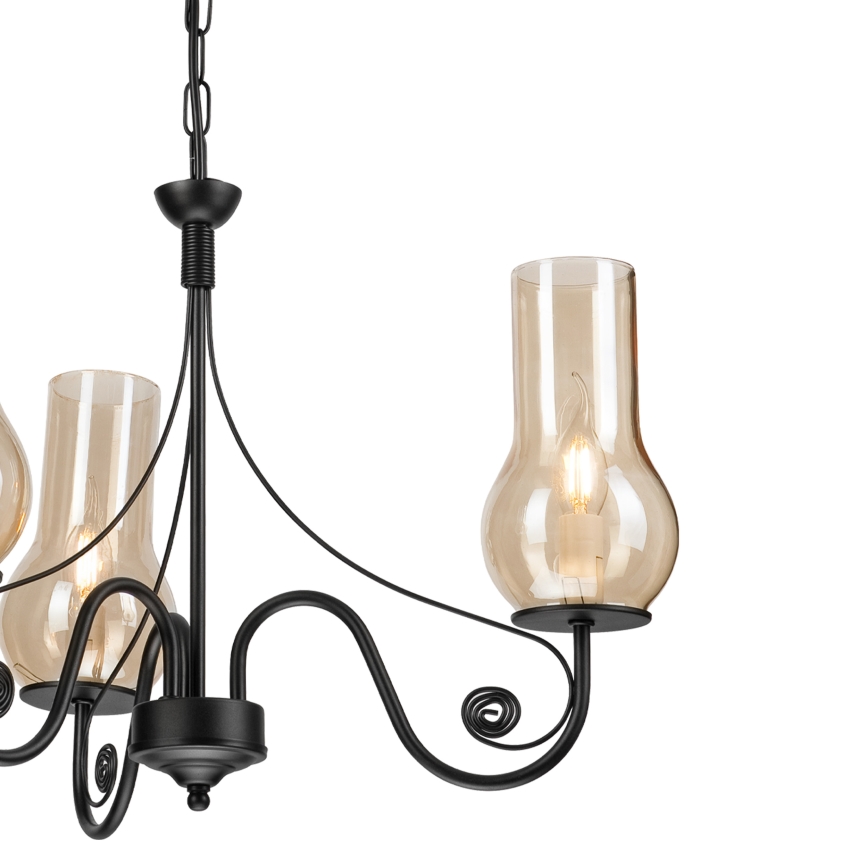 Brilagi - LED Luster na lancu COTTAGE 3xE14/40W/230V crna/smeđa