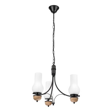 Brilagi - LED luster na lancu COTTAGE 3xE14/40W/230V hrast/crna/bijela