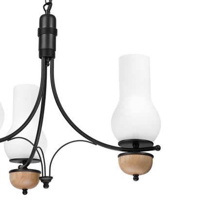 Brilagi - LED luster na lancu COTTAGE 3xE14/40W/230V hrast/crna/bijela