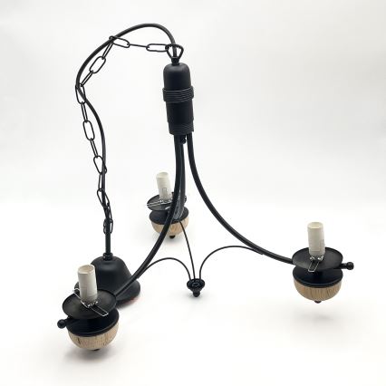Brilagi - LED luster na lancu COTTAGE 3xE14/40W/230V hrast/crna/bijela