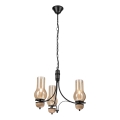 Brilagi - LED luster na lancu COTTAGE 3xE14/40W/230V hrast/crna/zadimljeno bež