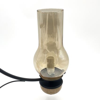 Brilagi - LED luster na lancu COTTAGE 3xE14/40W/230V hrast/crna/zadimljeno bež