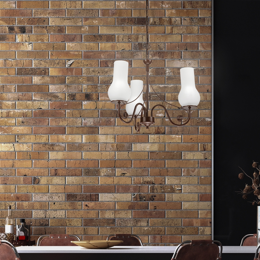 Brilagi - LED Luster na lancu COTTAGE 3xE14/40W/230V smeđa/bijela