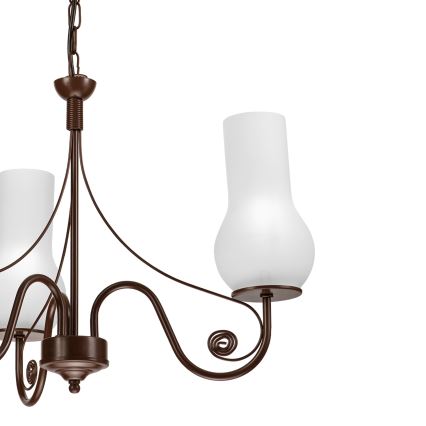 Brilagi - LED Luster na lancu COTTAGE 3xE14/40W/230V smeđa/bijela