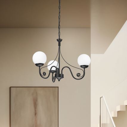 Brilagi - LED Luster na lancu COTTAGE 3xG9/40W/230V crna/bijela