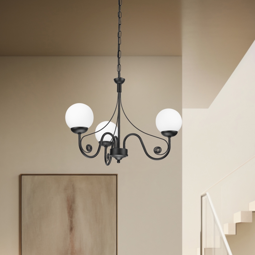 Brilagi - LED Luster na lancu COTTAGE 3xG9/40W/230V crna/bijela