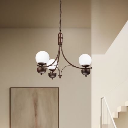 Brilagi - LED Luster na lancu COTTAGE 3xG9/40W/230V hrast/bijela