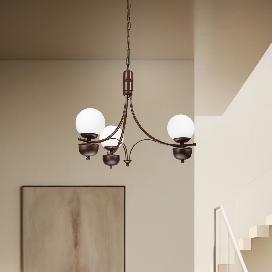 Brilagi - LED Luster na lancu COTTAGE 3xG9/40W/230V hrast/bijela