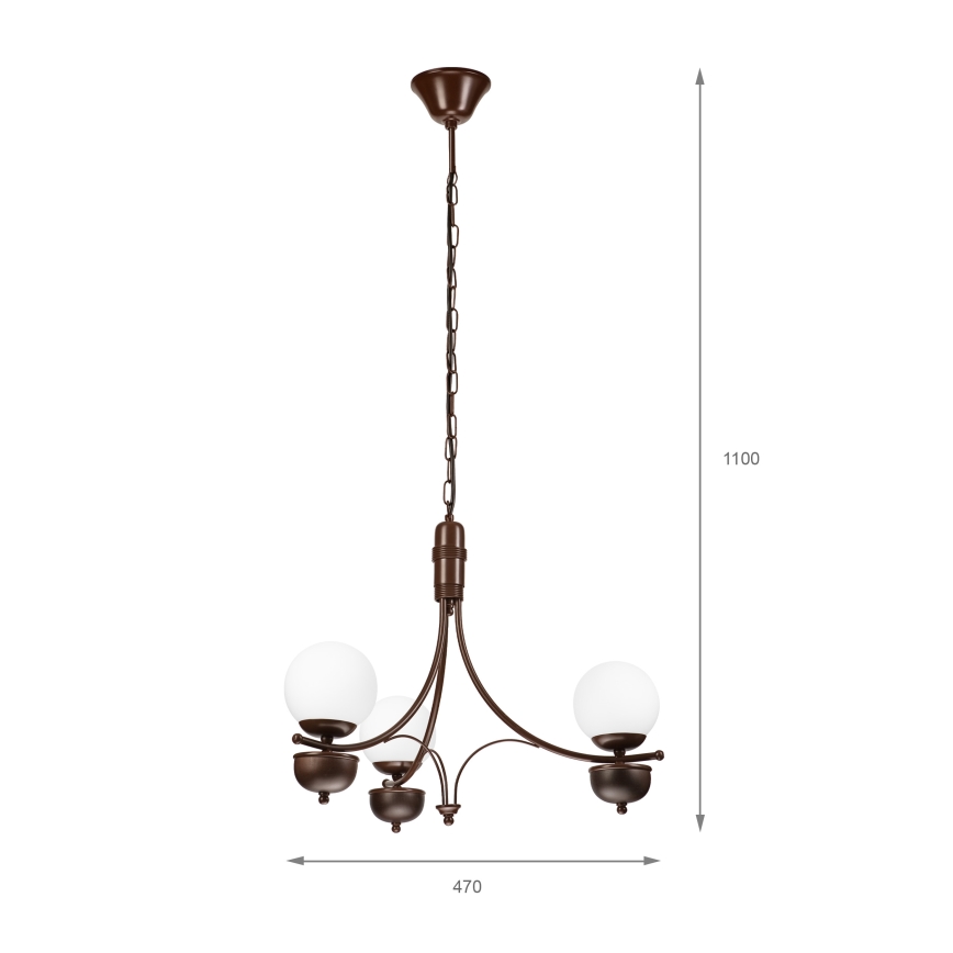 Brilagi - LED Luster na lancu COTTAGE 3xG9/40W/230V hrast/bijela