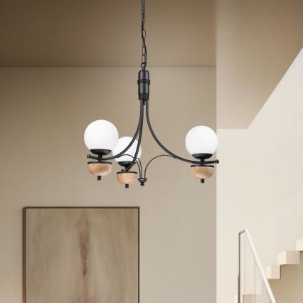 Brilagi - LED luster na lancu COTTAGE 3xG9/40W/230V hrast/bijela