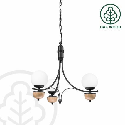 Brilagi - LED luster na lancu COTTAGE 3xG9/40W/230V hrast/bijela