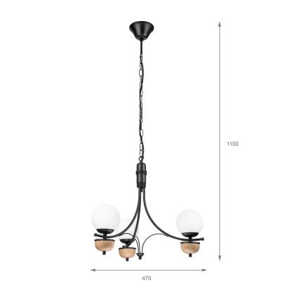 Brilagi - LED luster na lancu COTTAGE 3xG9/40W/230V hrast/bijela