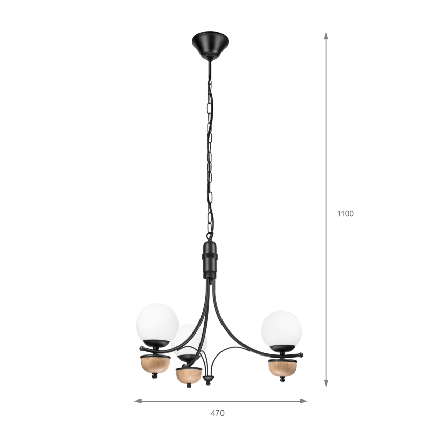 Brilagi - LED luster na lancu COTTAGE 3xG9/40W/230V hrast/bijela
