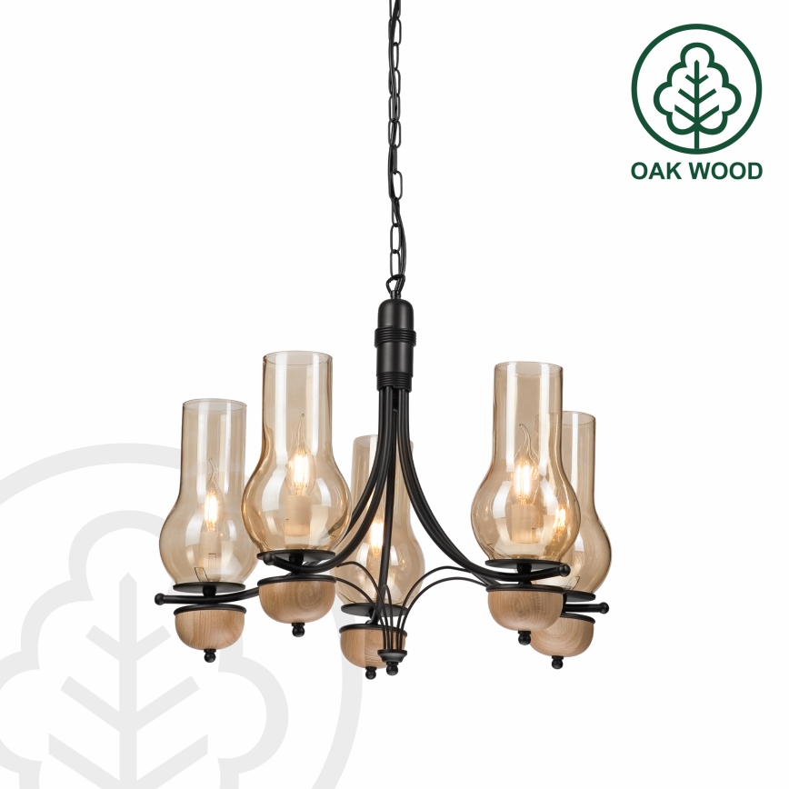 Brilagi - LED Luster na lancu COTTAGE 5xE14/40W/230V bukva/smeđa
