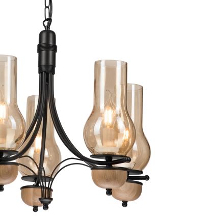 Brilagi - LED Luster na lancu COTTAGE 5xE14/40W/230V bukva/smeđa