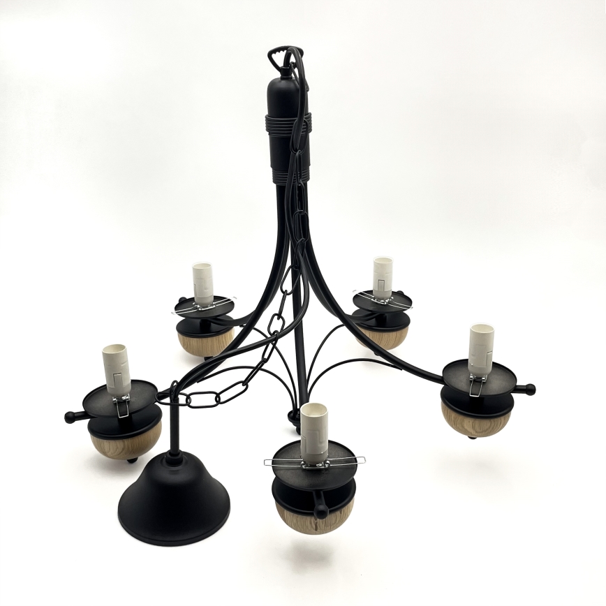 Brilagi - LED Luster na lancu COTTAGE 5xE14/40W/230V bukva/smeđa