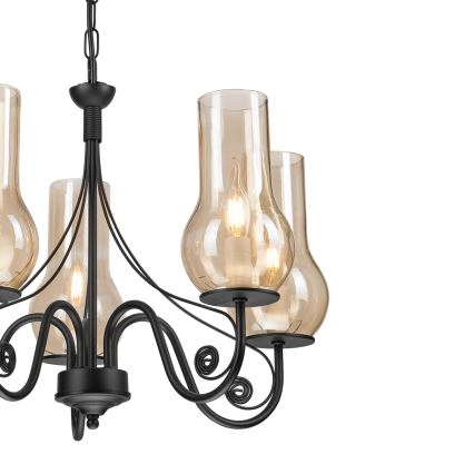 Brilagi - LED Luster na lancu COTTAGE 5xE14/40W/230V crna/smeđa