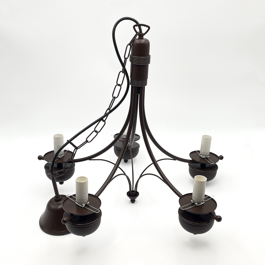 Brilagi - LED Luster na lancu COTTAGE 5xE14/40W/230V hrast/bijela