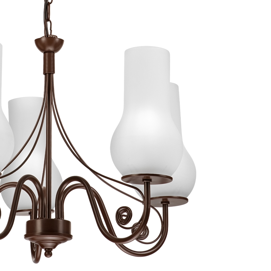 Brilagi - LED Luster na lancu COTTAGE 5xE14/40W/230V smeđa/bijela