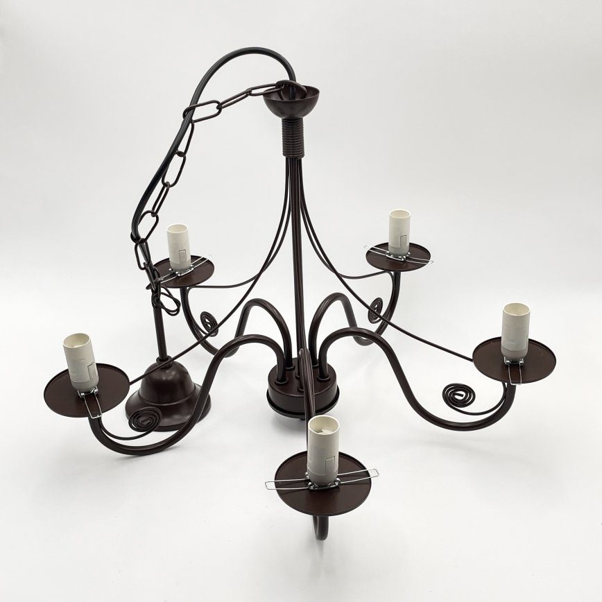 Brilagi - LED Luster na lancu COTTAGE 5xE14/40W/230V smeđa