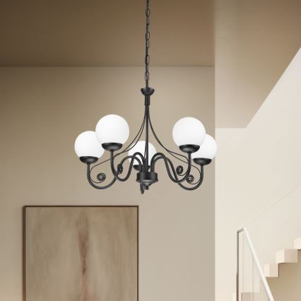 Brilagi - LED Luster na lancu COTTAGE 5xG9/40W/230V crna/bijela