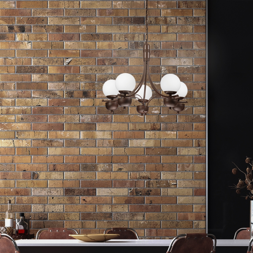 Brilagi - LED Luster na lancu COTTAGE 5xG9/40W/230V hrast/bijela