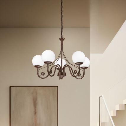 Brilagi - LED Luster na lancu COTTAGE 5xG9/40W/230V smeđa/bijela