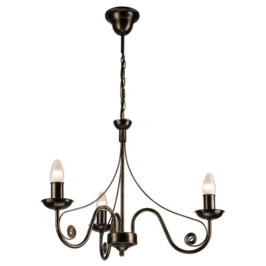 Brilagi - LED Luster na lancu STEFANO 3xE14/40W/230V crna patina