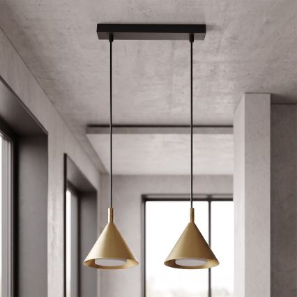 BRILAGI - LED Luster na lanku CONE DOUBLE 2xGX53/15W/230V zlatna