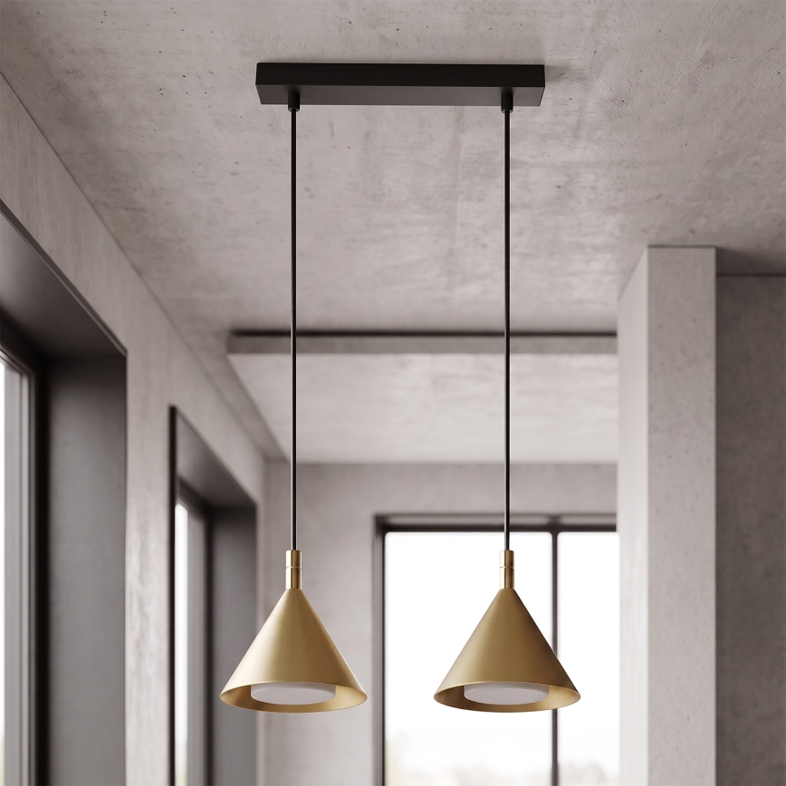 BRILAGI - LED Luster na lanku CONE DOUBLE 2xGX53/15W/230V zlatna