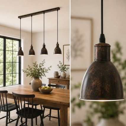Brilagi - LED luster na lanku RIDDY 4xE27/60W/230V bakrena/patina