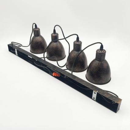 Brilagi - LED luster na lanku RIDDY 4xE27/60W/230V bakrena/patina