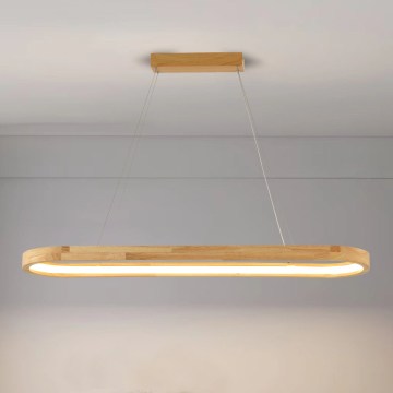 Brilagi - LED luster na lanku UMEA WOOD, LED 40W/230V, 90x22 cm, od kaučukovog drveta