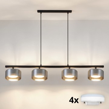 Brilagi - LED Luster na sajli AURA LUX 4xGX53/30W/230V crna/zadimljena