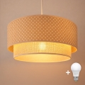 Brilagi-LED Luster na sajli BOHO BOBO 1xE27/60W/230V Ø 40 cm točkice bež/krem