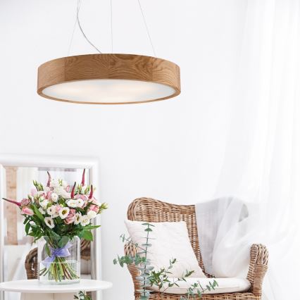 BRILAGI - LED luster na sajli CARVALHO 3xE27/15W/230V hrast promjer 47,5 cm