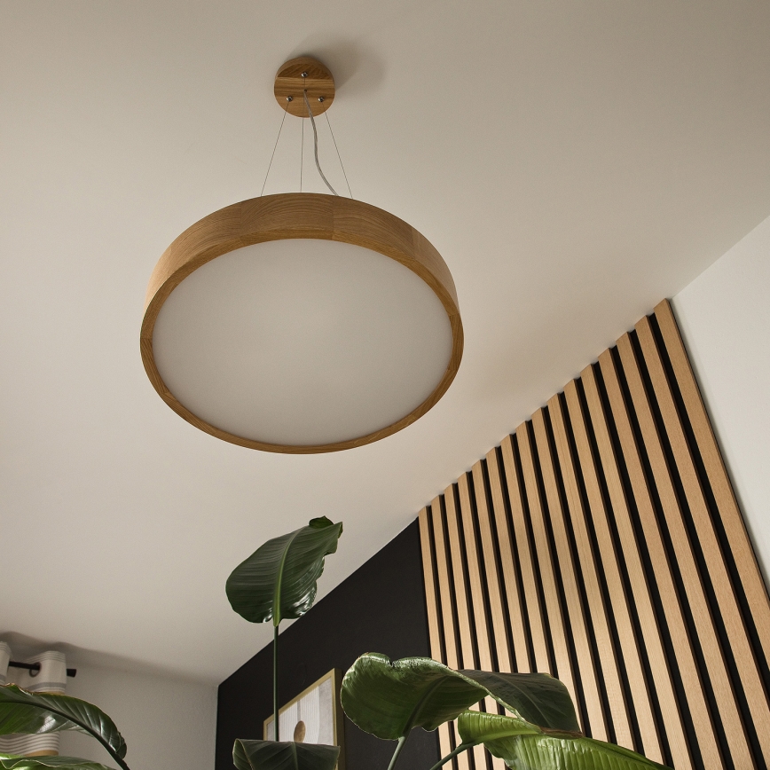 Brilagi - LED Luster na sajli CARVALHO 3xE27/60W/230V hrast pr. 47,5 cm