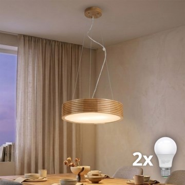 Brilagi - LED luster na sajli CARVALHO MODERN 2xE27/60W/230V hrast promjer 37,5 cm
