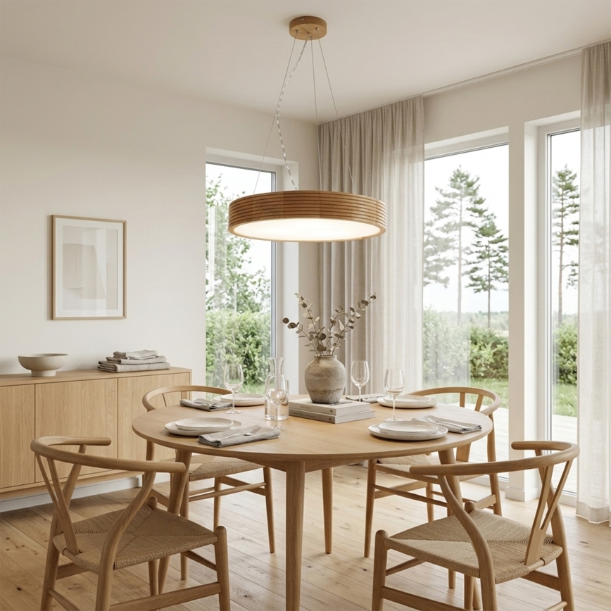 Brilagi - LED luster na sajli CARVALHO MODERN 3xE27/60W/230V hrast Ø 47,5 cm