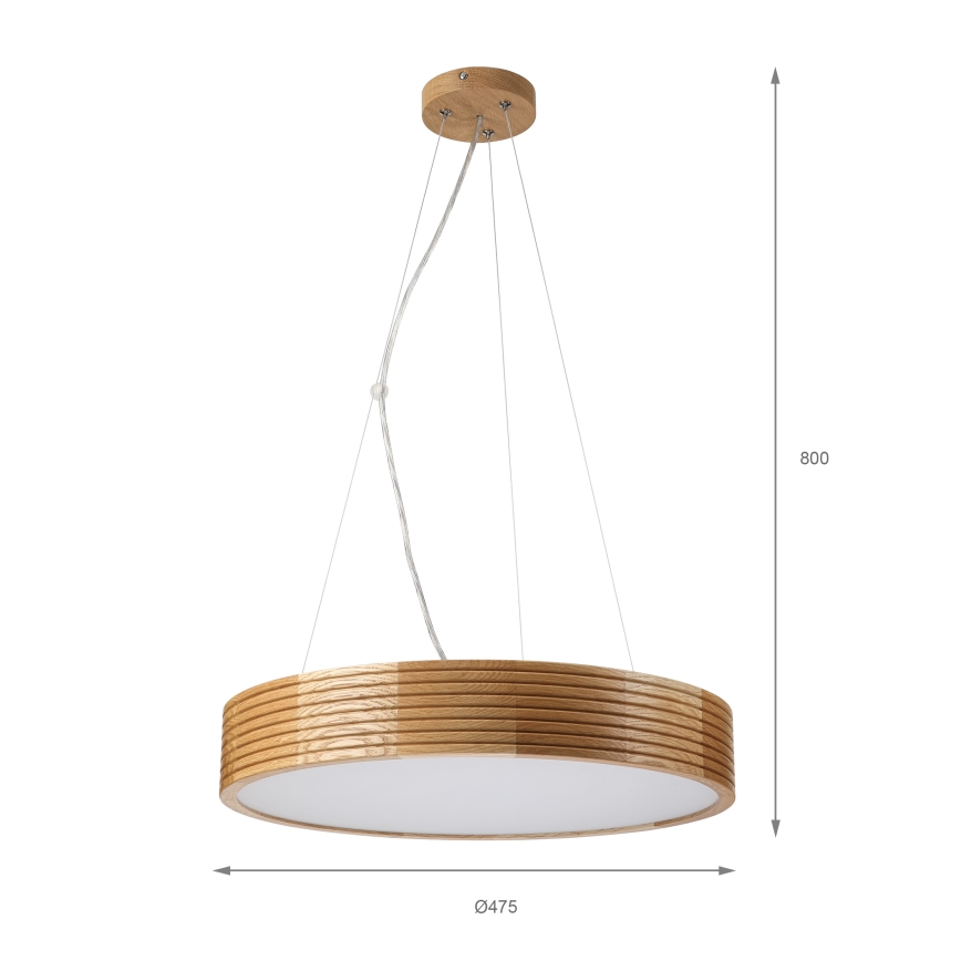Brilagi - LED luster na sajli CARVALHO MODERN 3xE27/60W/230V hrast Ø 47,5 cm