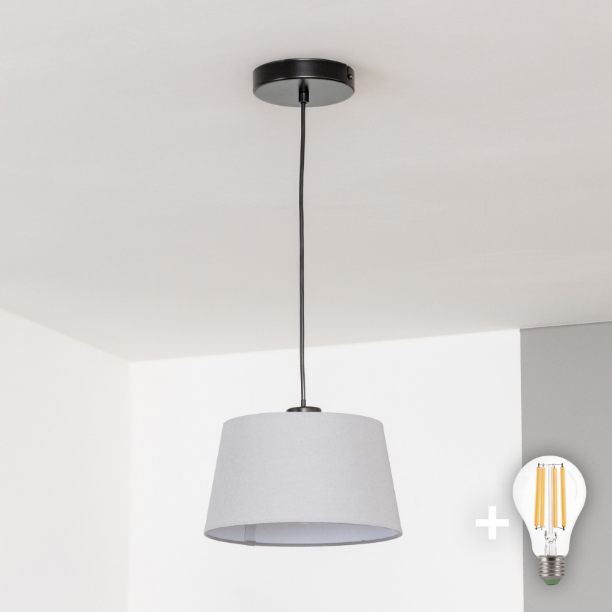 Brilagi - LED luster na sajli CERIA 1xE27/40W/230V Ø 25 cm siva