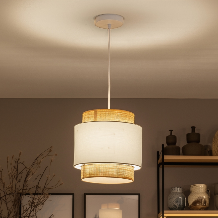 Brilagi - LED luster na sajli CERIA 1xE27/40W/230V Ø 30 cm bež/bijela