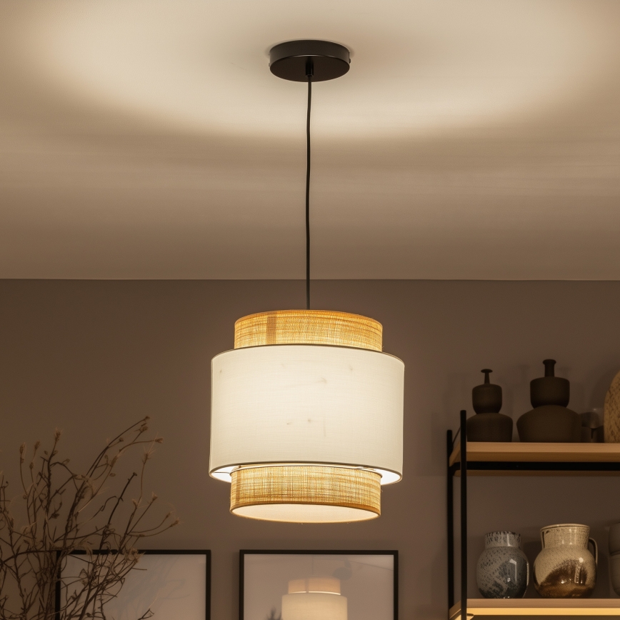 Brilagi - LED luster na sajli CERIA 1xE27/40W/230V Ø 30 cm crna/bež/bijela