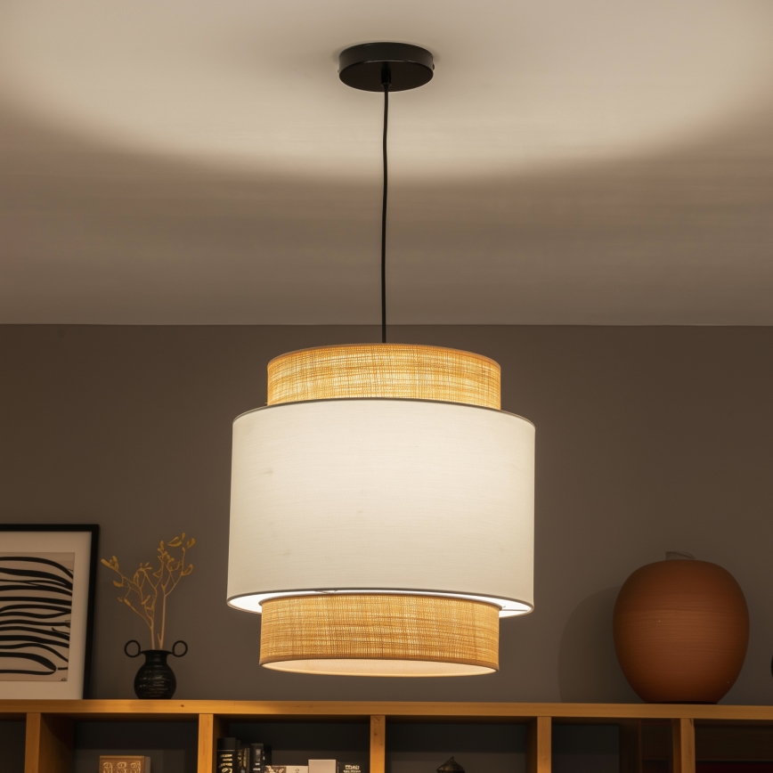 Brilagi - LED luster na sajli CERIA 1xE27/40W/230V Ø 40 cm crna/bež/bijela