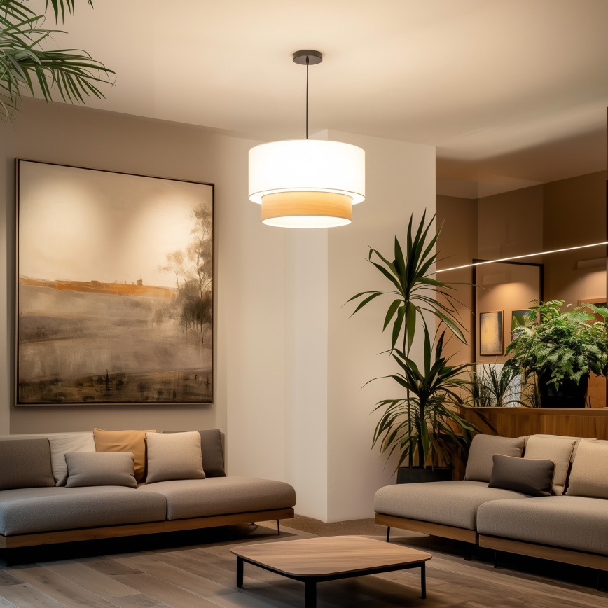 Brilagi - LED luster na sajli CERIA 1xE27/40W/230V Ø 50 cm bijela/bež