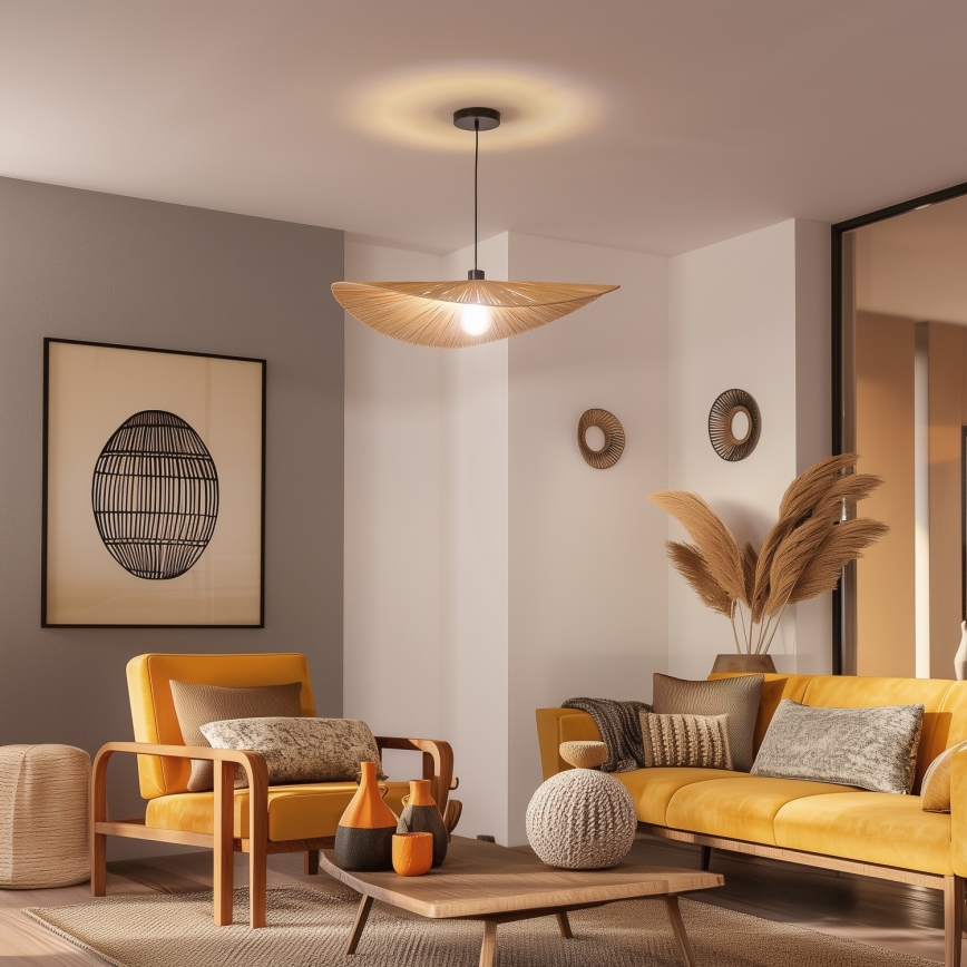 Brilagi - LED luster na sajli CERIA BOHO 1xE27/40W/230V, promjer 80 cm, rafija