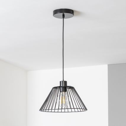 Brilagi - LED luster na sajli CERIA WIRE 1xE27/40W/230V promjer 30 cm crni