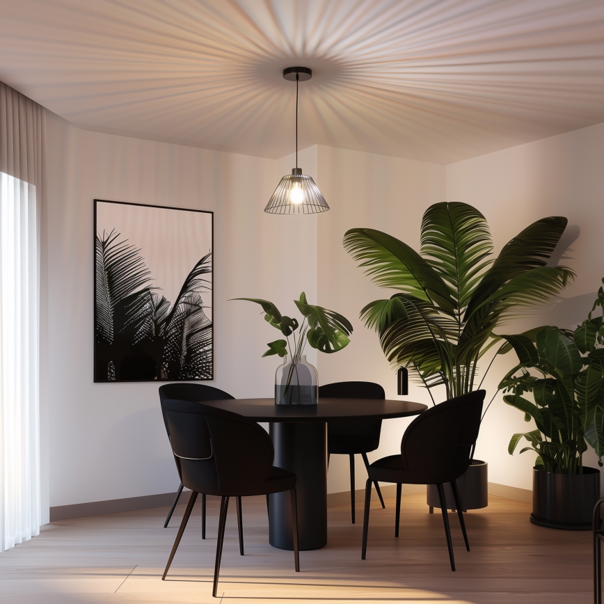 Brilagi - LED luster na sajli CERIA WIRE 1xE27/40W/230V promjer 30 cm crni