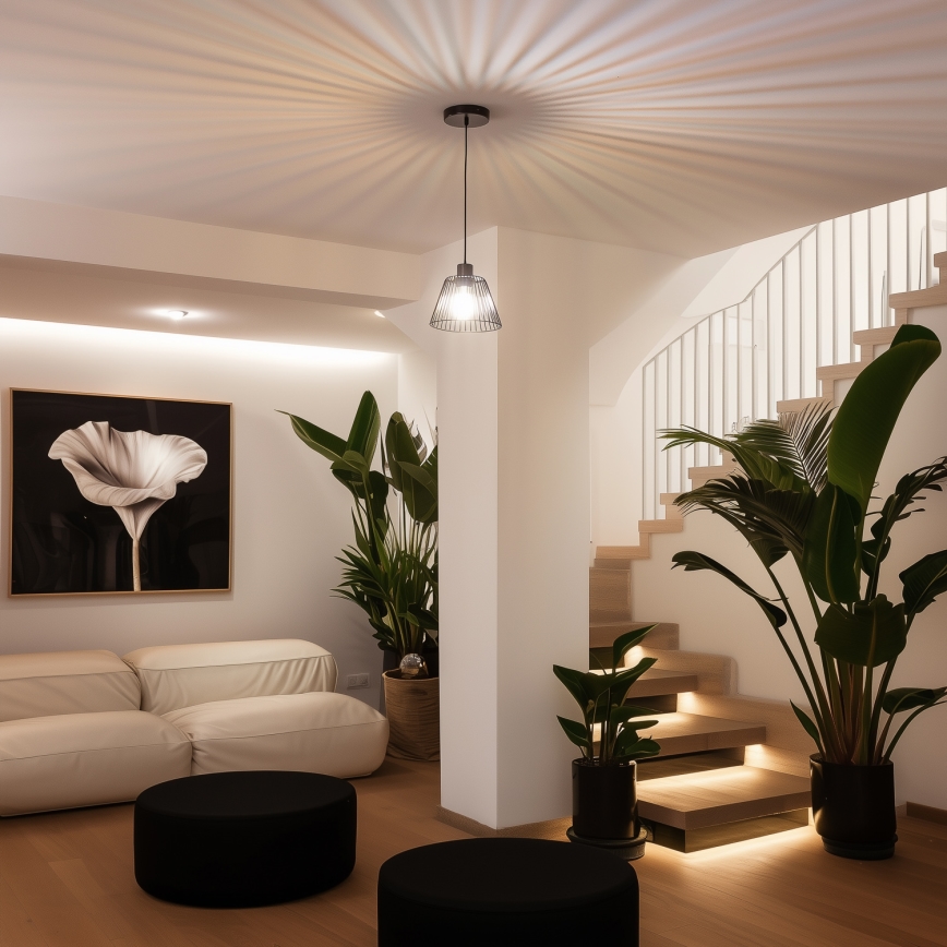 Brilagi - LED luster na sajli CERIA WIRE 1xE27/40W/230V Ø 21 cm crni