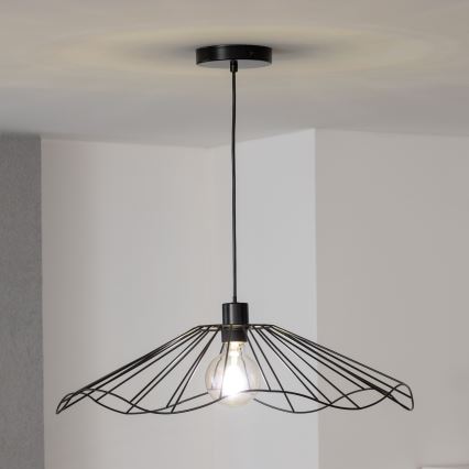 Brilagi - LED luster na sajli CERIA WIRE 1xE27/40W/230V Ø 60 cm crni